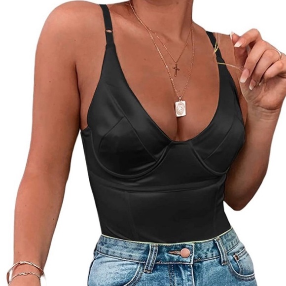 Black Silk Bodysuit - Picture 4 of 9